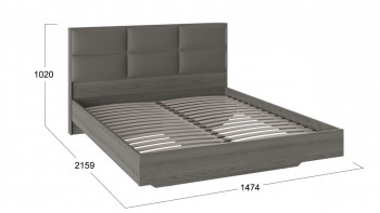 Кровать «Либерти» с мягким изголовьем Хадсон/Ткань Грей/1400 в Боготоле - bogotol.mebel54.com | фото