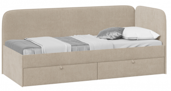 Кровать «Молли» с мягкой обивкой (900) тип 1 (Микровелюр Scandi Cream 03) в Боготоле - bogotol.mebel54.com | фото