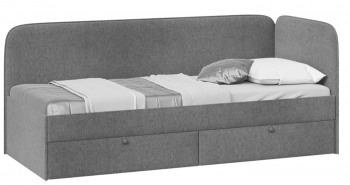 Кровать «Молли» с мягкой обивкой (900) тип 1 (Микровелюр Scandi Graphite 22) в Боготоле - bogotol.mebel54.com | фото