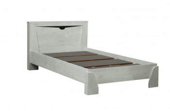 Кровать одинарная 33.07 с настилом "Лючия" (ш. 900)/(бетон пайн белый / венге / белый) в Боготоле - bogotol.mebel54.com | фото