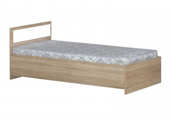 Кровать одинарная 900-2 без матраса (прямые спинки) Дуб Сонома в Боготоле - bogotol.mebel54.com | фото