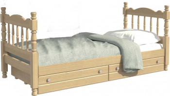 Кровать одинарная Аленка из массива сосны 800*1890 Сосна в Боготоле - bogotol.mebel54.com | фото