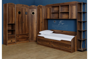 Кровать с 2-мя ящиками «Навигатор» (Дуб Каньон) в Боготоле - bogotol.mebel54.com | фото
