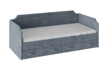 Кровать с мягкой обивкой и ящиками «Кантри» Тип 1 (900) (Замша синяя) в Боготоле - bogotol.mebel54.com | фото