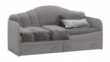 Кровать с мягкой спинкой и ящиками «Сабрина» 900 Светло-серый в Боготоле - bogotol.mebel54.com | фото