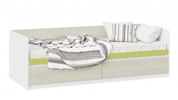 Кровать «Сканди» с 2 ящиками Дуб Гарден/Белый/Зеленый в Боготоле - bogotol.mebel54.com | фото