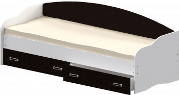 Кровать Софа-7 с мягкой спинкой (800х1900) Белый/Венге в Боготоле - bogotol.mebel54.com | фото
