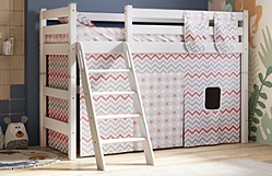 Кровать Соня вариант 6 полувысокая с наклонной лестницей Белый полупрозрачный в Боготоле - bogotol.mebel54.com | фото
