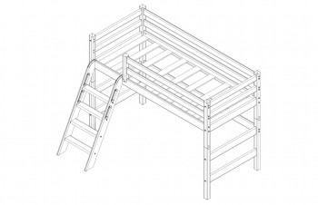 Кровать Соня вариант 6 полувысокая с наклонной лестницей Лаванда в Боготоле - bogotol.mebel54.com | фото