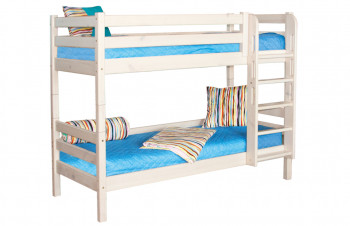 Кровать Соня вариант 9 двухъярусная с прямой лестницей Белый полупрозрачный в Боготоле - bogotol.mebel54.com | фото