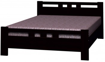 Кровать Вероника-2 из массива сосны 900*2000 Орех темный в Боготоле - bogotol.mebel54.com | фото