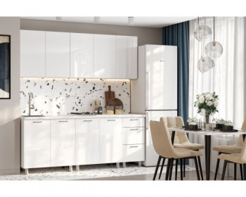 Кухонный гарнитур Модерн New 2 м (Белый глянец Бруно) в Боготоле - bogotol.mebel54.com | фото