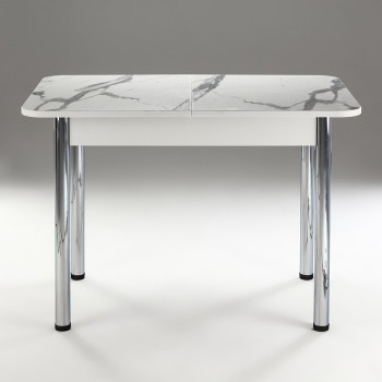 Кухонный стол 1100*700/400 ф 2 Пластик, мрамор белый в Боготоле - bogotol.mebel54.com | фото