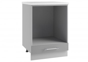 Квадро СДШ 600 шкаф нижний духовой (Белый софт/корпус Серый) в Боготоле - bogotol.mebel54.com | фото