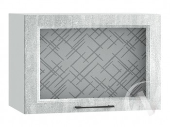 Либерти Шкаф верхний горизонтальный со стеклом ШВГС 609 (Холст грей/корпус белый) в Боготоле - bogotol.mebel54.com | фото