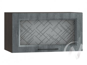 Либерти Шкаф верхний горизонтальный со стеклом ШВГС 609 (Холст грей/корпус венге) в Боготоле - bogotol.mebel54.com | фото