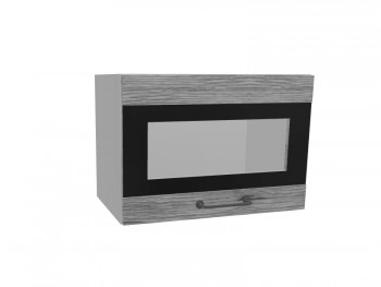 Лофт ПГСФ 500 шкаф верхний горизонтальный со стеклом и фотопечатью (Дуб майский/корпус Серый) в Боготоле - bogotol.mebel54.com | фото