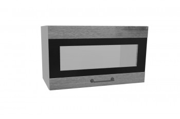 Лофт ПГСФ 600 шкаф верхний горизонтальный со стеклом и фотопечатью (Дуб цикорий/корпус Серый) в Боготоле - bogotol.mebel54.com | фото