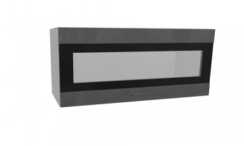 Лофт ПГСФ 800 шкаф верхний горизонтальный со стеклом и фотопечатью (Бетон темный/корпус Серый) в Боготоле - bogotol.mebel54.com | фото