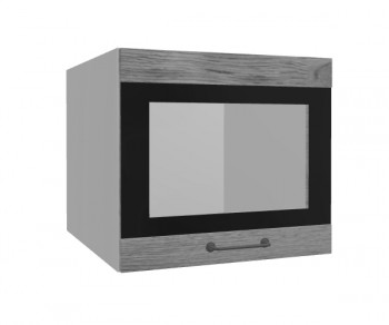 Лофт ВПГСФ 500 шкаф верхний горизонтальный со стеклом высокий с фотопечатью (Дуб цикорий/корпус Серый) в Боготоле - bogotol.mebel54.com | фото