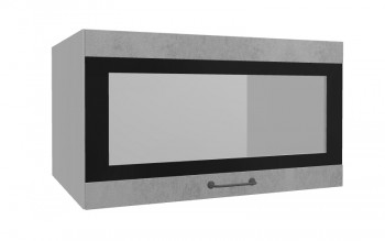 Лофт ВПГСФ 800 шкаф верхний горизонтальный со стеклом высокий с фотопечатью (Бетон светлый/корпус Серый) в Боготоле - bogotol.mebel54.com | фото