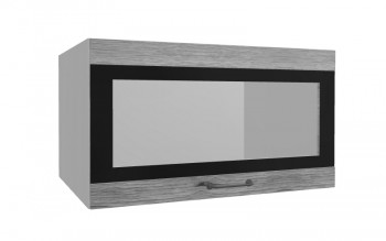 Лофт ВПГСФ 800 шкаф верхний горизонтальный со стеклом высокий с фотопечатью (Дуб майский/корпус Серый) в Боготоле - bogotol.mebel54.com | фото
