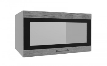 Лофт ВПГСФ 800 шкаф верхний горизонтальный со стеклом высокий с фотопечатью (Дуб цикорий/корпус Серый) в Боготоле - bogotol.mebel54.com | фото