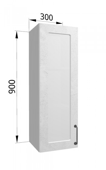 Лофт ВПС 300 шкаф верхний со стеклом высокий (Штукатурка белая/корпус Серый) в Боготоле - bogotol.mebel54.com | фото