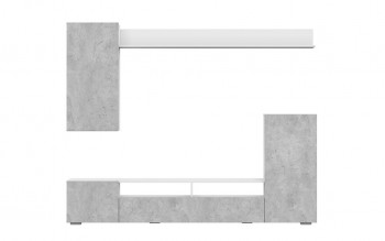 Мебель для гостиной МГС 4 (Белый/Цемент светлый) в Боготоле - bogotol.mebel54.com | фото