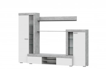 Мебель для гостиной МГС 5 Цемент светлый / Белый в Боготоле - bogotol.mebel54.com | фото
