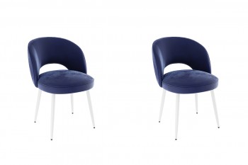 Набор стульев Моли 2 шт (синий велюр/белый) в Боготоле - bogotol.mebel54.com | фото