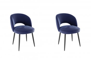 Набор стульев Моли 2 шт (синий велюр/черный) в Боготоле - bogotol.mebel54.com | фото