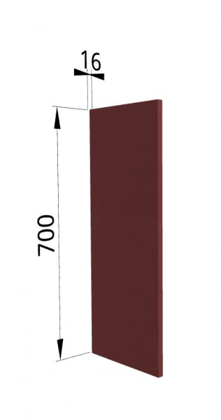 Панель торцевая П Квадро (для шкафа верхнего) Красная кожа в Боготоле - bogotol.mebel54.com | фото