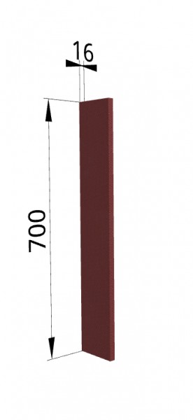 Панель торцевая ПТ 400 Квадро (для шкафа торцевого верхнего) Красная кожа в Боготоле - bogotol.mebel54.com | фото