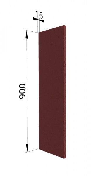 Панель торцевая ВП Квадро (для шкафа верхнего высокого) Красная кожа в Боготоле - bogotol.mebel54.com | фото