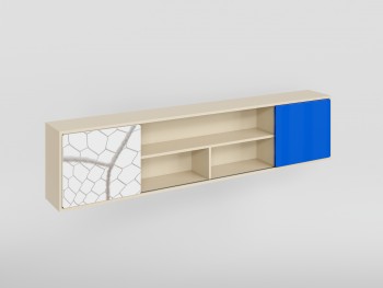Полка между шкафами 1660 Футбол ЧМ (Белый/Синий/корпус Клен) в Боготоле - bogotol.mebel54.com | фото
