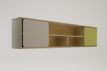 Полка между шкафами 1960 Эппл (Зеленый/Белый/корпус Клен) в Боготоле - bogotol.mebel54.com | фото