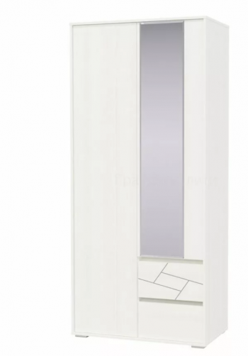 Шкаф 2-х дверный с ящиками Аделина 1000 Рамух белый в Боготоле - bogotol.mebel54.com | фото