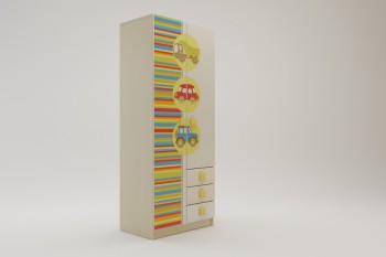 Шкаф 2-х створчатый с ящиками Клаксон (Бежевый/корпус Клен) в Боготоле - bogotol.mebel54.com | фото