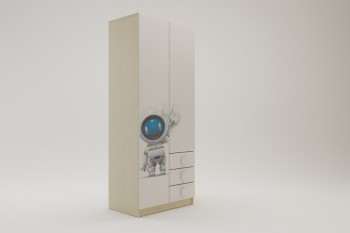 Шкаф 2-х створчатый с ящиками Санни (Белый/корпус Клен) в Боготоле - bogotol.mebel54.com | фото
