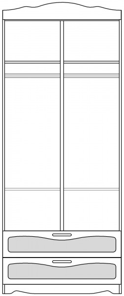 Шкаф 2-х створчатый с ящиками серии Иллюзия 31 Светло-сиреневый в Боготоле - bogotol.mebel54.com | фото