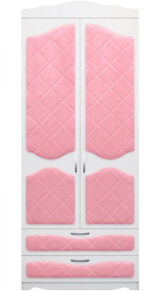 Шкаф 2-х створчатый с ящиками серии Иллюзия 36 Светло-розовый в Боготоле - bogotol.mebel54.com | фото