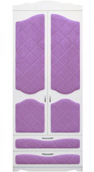 Шкаф 2-х створчатый с ящиками серии Иллюзия 67 Светло-фиолетовый в Боготоле - bogotol.mebel54.com | фото