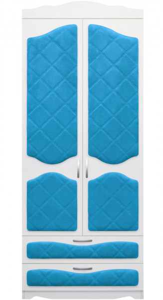 Шкаф 2-х створчатый с ящиками серии Иллюзия 84 Ярко-голубой в Боготоле - bogotol.mebel54.com | фото