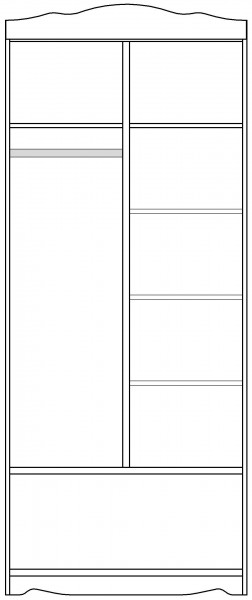 Шкаф 2-х створчатый серии Иллюзия 33 Сиреневый в Боготоле - bogotol.mebel54.com | фото