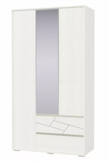 Шкаф 3-х дверный с ящиками Аделина 1200 Рамух белый в Боготоле - bogotol.mebel54.com | фото