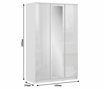 Шкаф 3-х дверный СБ-2493 Медея (Белый/Белый глянец) в Боготоле - bogotol.mebel54.com | фото