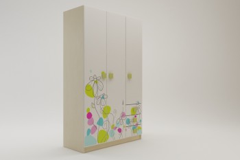 Шкаф 3-х створчатый с ящиками Флёр (Белый/корпус Клен) в Боготоле - bogotol.mebel54.com | фото