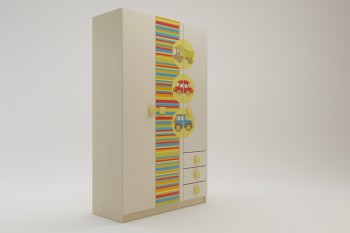 Шкаф 3-х створчатый с ящиками Клаксон (Бежевый/корпус Клен) в Боготоле - bogotol.mebel54.com | фото