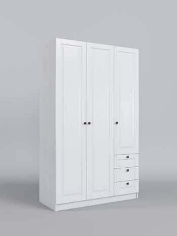 Шкаф 3-х створчатый с ящиками Классика (Белый/корпус Выбеленное дерево) в Боготоле - bogotol.mebel54.com | фото